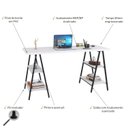 Ver imagem 5 de Escrivaninha Mesa Escritório Cavalete 150cm 4 Prateleiras Estilo Industrial Kuadra