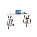 Ver imagem 3 de Escrivaninha Mesa Escritório Cavalete 150cm 4 Prateleiras Estilo Industrial Kuadra