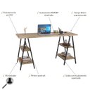Ver imagem 5 de Escrivaninha Mesa Escritório Cavalete 150cm 4 Prateleiras Estilo Industrial Kuadra
