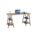 Ver imagem 3 de Escrivaninha Mesa Escritório Cavalete 150cm 4 Prateleiras Estilo Industrial Kuadra