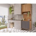 Ver imagem 1 de Cozinha Modulada Mgm Divina 3 Peças (1aéreo+1balcão+1complemento) Cz006 Freijo/titanium-mgm