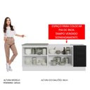 Ver imagem 6 de Kit com 2 Balcões de Cozinha Madesa Agata 3 Gavetas 4 Portas (Sem Tampo e Pia) Branco/Preto