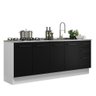 Kit com 2 Balcões de Cozinha Madesa Agata 3 Gavetas 4 Portas (Sem Tampo e Pia) Branco/Preto - 3
