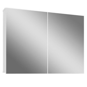 Armário Aéreo para Banheiro 100cm com 02 Portas e Espelho Malbec B06 Branco - Lyam Decor