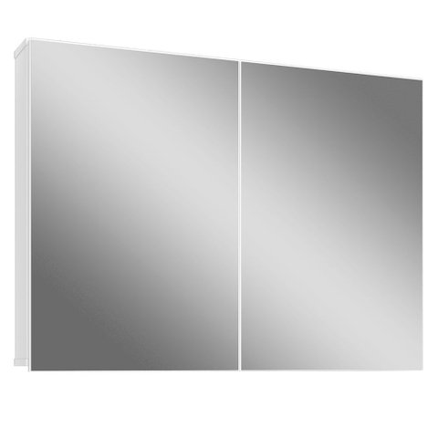 Armário Aéreo para Banheiro 100cm com 02 Portas e Espelho Malbec B06 Branco - Lyam Decor