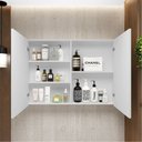 Ver imagem 6 de Armário Aéreo para Banheiro 100cm com 02 Portas e Espelho Malbec B06 Branco - Lyam Decor