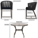 Ver imagem 2 de Mesa com 4 Cadeiras de Jantar Roma 100cm e Noronha em Aluminío Marrom Corda Nautica Estofado 12 Tram