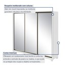 Ver imagem 4 de Guarda Roupa Casal 3 Portas de Correr 6 Gavetas com Espelho e Pés 100% MDF Spazio Super Glass Yescasa Branco