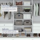 Ver mais imagens de Guarda Roupa Casal 3 Portas de Correr 6 Gavetas com Espelho e Pés 100% MDF Spazio Super Glass Yescasa Branco