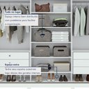Ver mais imagens de Guarda Roupa Casal com 3 Espelhos 3 Portas de Correr 6 Gavetas e Pés 270,5cm Spazio Super Glass 100% MDF