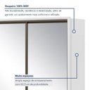 Ver imagem 3 de Guarda Roupa Casal 3 Portas de Correr 6 Gavetas com Espelho e Pés 100% MDF Spazio Super Glass Branco