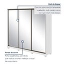 Ver imagem 5 de Guarda Roupa Casal 3 Portas de Correr 6 Gavetas com Espelho e Pés 100% MDF Spazio Super Glass Branco