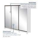 Ver imagem 5 de Guarda Roupa Casal 3 Portas de Correr 6 Gavetas com Espelho e Pés 100% MDF Spazio Super Glass Yescasa Branco