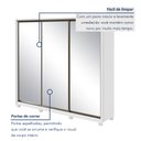 Ver imagem 5 de Guarda Roupa Casal com 3 Espelhos 3 Portas de Correr 6 Gavetas e Pés 270,5cm Spazio Super Glass 100% MDF