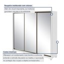 Ver imagem 4 de Guarda Roupa Casal 3 Portas de Correr 6 Gavetas com Espelho e Pés 100% MDF Spazio Super Glass Branco