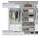 Ver imagem 7 de Guarda Roupa Casal 3 Portas de Correr 6 Gavetas com Espelho e Pés 100% MDF Spazio Super Glass Yescasa Branco