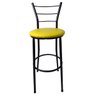 Kit 3 Banquetas Bistrô Aço Pintura Epóxi Preta Assento Amarelo - 2