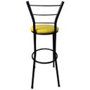 Ver imagem 5 de Kit 3 Banquetas Bistrô Aço Pintura Epóxi Preta Assento Amarelo