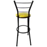 Kit 3 Banquetas Bistrô Aço Pintura Epóxi Preta Assento Amarelo - 5