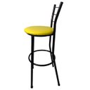 Ver imagem 4 de Kit 3 Banquetas Bistrô Aço Pintura Epóxi Preta Assento Amarelo