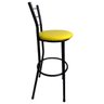 Kit 3 Banquetas Bistrô Aço Pintura Epóxi Preta Assento Amarelo - 6