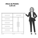 Ver imagem 7 de Cômoda Sapateira Mandarim 6 Gavetas 2 Portas Mdp Cinamomo/off White