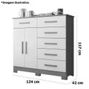 Ver imagem 3 de Cômoda Sapateira Mandarim 6 Gavetas 2 Portas Mdp Cinamomo/off White