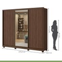 Ver imagem 4 de Guarda Roupa Casal com Espelho 3 Portas de Correr 6 Gavetas e Pés 270,5cm Spazio Glass Espresso Móveis