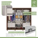 Ver imagem 6 de Guarda Roupa Casal com Espelho 3 Portas de Correr 6 Gavetas e Pés 270,5cm Spazio Glass Espresso Móveis