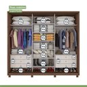 Ver imagem 7 de Guarda Roupa Casal com Espelho 3 Portas de Correr 6 Gavetas e Pés 270,5cm Spazio Glass Espresso Móveis
