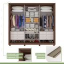 Ver imagem 5 de Guarda Roupa Casal com Espelho 3 Portas de Correr 6 Gavetas e Pés 270,5cm Spazio Glass Espresso Móveis