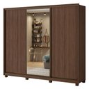 Ver imagem 3 de Guarda Roupa Casal com Espelho 3 Portas de Correr 6 Gavetas e Pés 270,5cm Spazio Glass Espresso Móveis