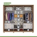 Ver imagem 7 de Guarda Roupa Casal com Espelho 3 Portas de Correr 6 Gavetas e Pés 270,5cm Spazio Glass Espresso Móveis 