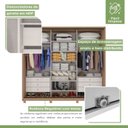 Ver imagem 4 de Guarda Roupa Casal com Espelho 3 Portas de Correr 6 Gavetas e Pés 270,5cm Spazio Glass Espresso Móveis 