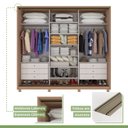 Ver imagem 5 de Guarda Roupa Casal com Espelho 3 Portas de Correr 6 Gavetas e Pés 270,5cm Spazio Glass Espresso Móveis 