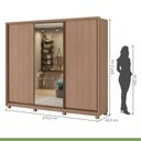 Ver imagem 6 de Guarda Roupa Casal com Espelho 3 Portas de Correr 6 Gavetas e Pés 270,5cm Spazio Glass Espresso Móveis 