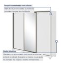 Ver imagem 4 de Guarda-Roupa Casal 3 Portas de Correr 6 Gavetas com Espelho e Pés MDF 270cm Spazio Yescasa Branco