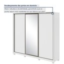 Ver imagem 6 de Guarda-Roupa Casal 3 Portas de Correr 6 Gavetas com Espelho e Pés MDF 270cm Spazio Branco
