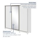 Ver imagem 5 de Guarda-Roupa Casal 3 Portas de Correr 6 Gavetas com Espelho e Pés MDF 270cm Spazio Yescasa Branco