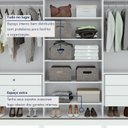 Ver mais imagens de Guarda-Roupa Casal 3 Portas de Correr 6 Gavetas com Espelho e Pés MDF 270cm Spazio Yescasa Branco