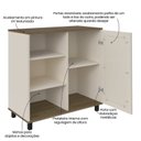 Ver mais imagens de Conjunto Sala de Estar Charlotte Mesa Buffet e Rack MDF Pinho e Branco