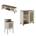 Ver imagem 2 de Conjunto Sala de Estar Charlotte Mesa Buffet e Rack MDF Pinho e Branco