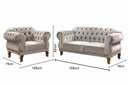 Ver imagem 3 de Kit Namoradeira Duquesa Chesterfield 2 Lugares + 1 Poltrona - Suede Bege Claro