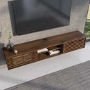 Ver imagem 2 de Rack Flutuante TV 75 Moderno Madeira 175 cm Castanho Rian Idimex