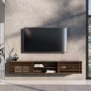 Ver imagem 1 de Rack Flutuante TV 75 Moderno Madeira 175 cm Castanho Rian Idimex