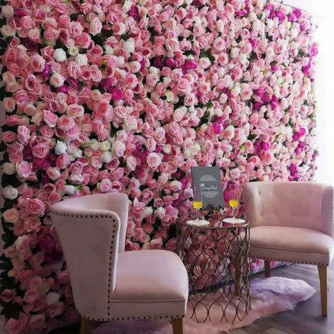 Painel Placa de Rosas Jardim Instagramavel 100cm de Parede