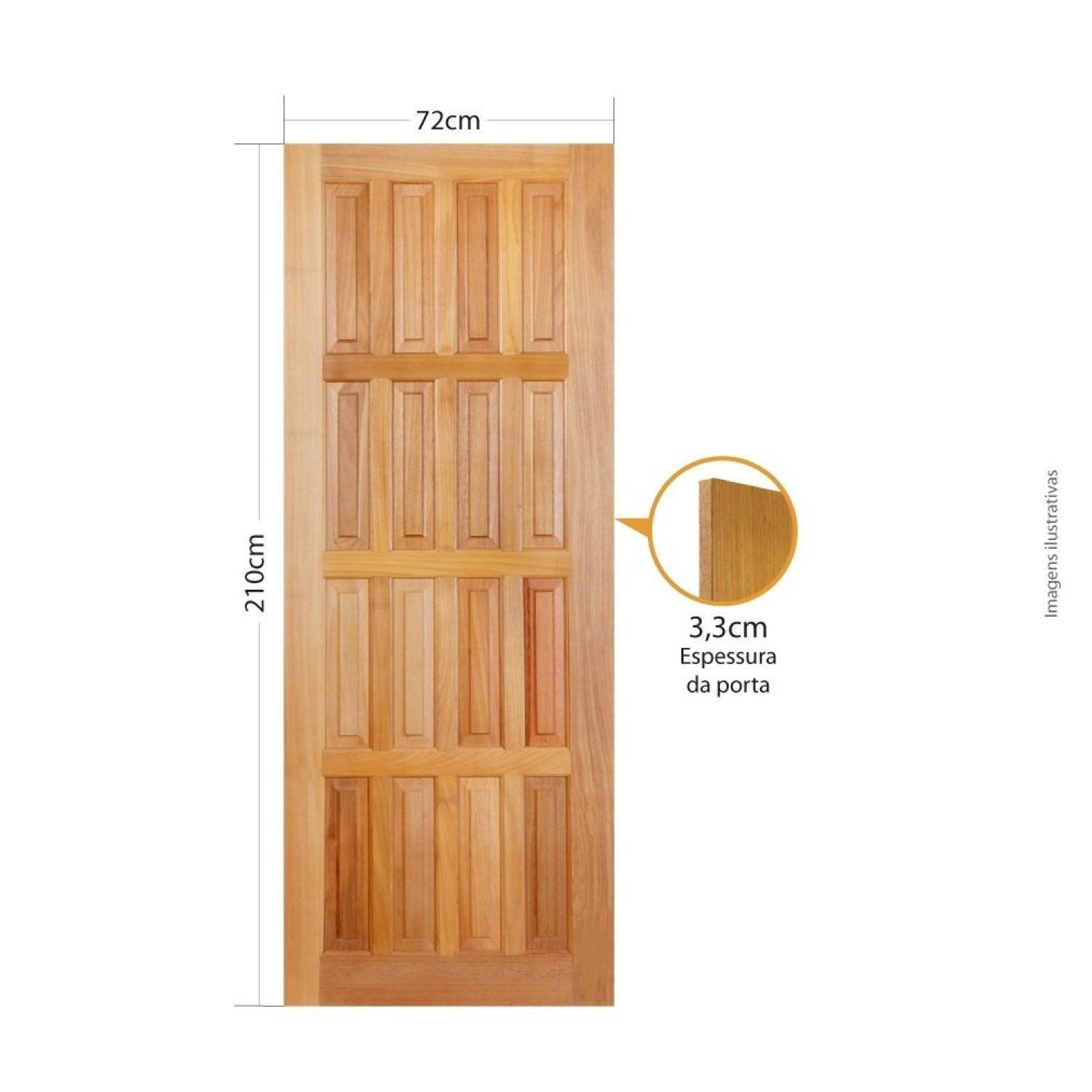 Folha de Porta 210x72cm Tauari PP16 Mapaf - 3