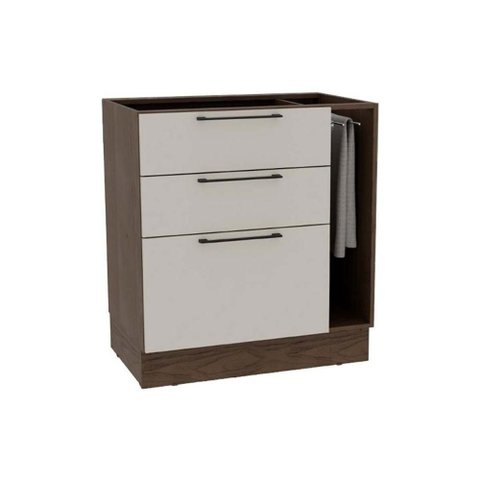 Balcão de Cozinha Amsterdam Ph 3139 C/ 3 Gavetas 1 Toalheiro e Divisor de Talheres S/ Tampo 80cm