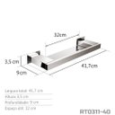 Ver imagem 4 de Porta Shampoo 40 cm Inox Grafite - Kromus RT0311-40g