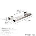 Ver imagem 4 de Porta Shampoo 40 cm Inox Grafite - Kromus RT0311-40G